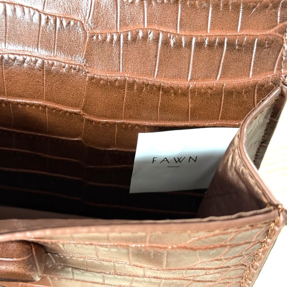 Fawn design Brown Croc-Embossed Belt Bag fall bohemian - Picture 9 of 12